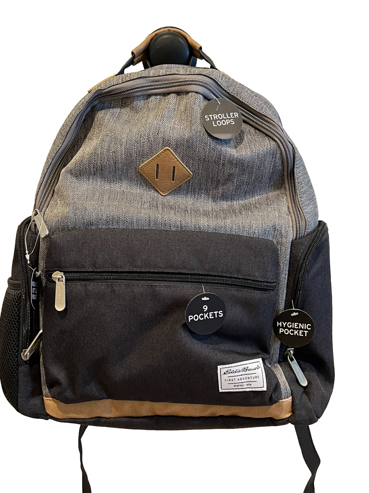 Eddie Bauer Bridgeport Places & spaces Back Pack Diaper Bag Gray with