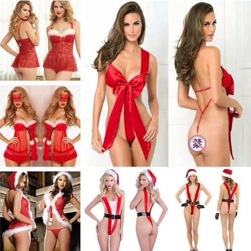 Babbo Natale Sexy Cosplay Vestito Biancheria intima Nightwear Costume Natale  Donna Lingerie | eBay