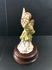 Angel Lyre Christmas Music Figure Wood Base Hand Painted Italy Vtg Silent Night — photo 5