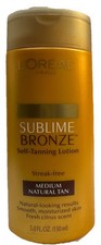 loreal sublime bronze Self Tanning Lotion MEDIUM NATURAL TAN 5oz