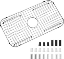Sink Bottom Grid 27-1/2" x 14-1/4", Centered Drain with Corner Radius 3-1/2",