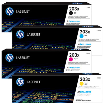 HP 203X 4er Pack Farben Magenta, Cyan, Gelb und Schwarz   Original LaserJet Ton