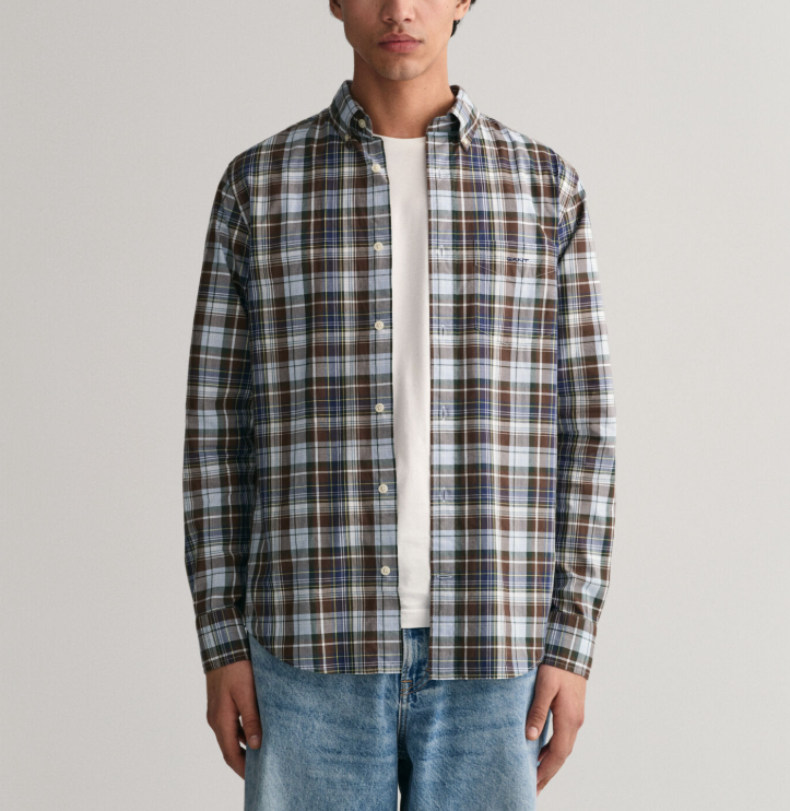 GANT Herren Hemd Langarm 100% Baumwolle Kariert Multicolor Business XL