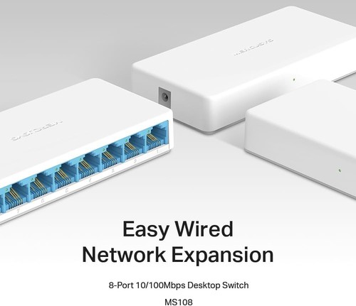 MERCUSYS MS108 Management Switch Fast Ethernet (10/100) White - Network Switch ( - Afbeelding 5 van 5