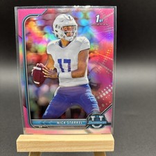NICK STARKEL 2022 Bowman University Chrome Pink Refractor 1st #42