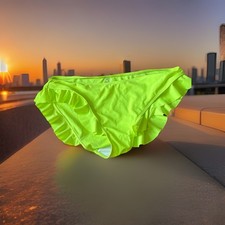 Woman’s Size Xl Bright Yellow Frilly Knickers New