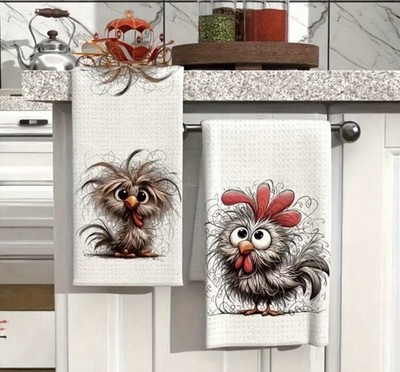 2er Set. Süßes flauschiges Küken Küchentuch Geschirrtuch Handtuch Geschirrtuch Neu