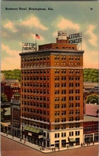 Vintage Redmont Hotel Birmingham AL Linen Postcard Tichnor Bros 29