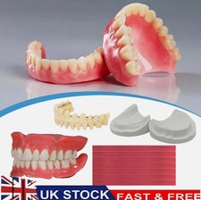 DIY Denture Kit Full or Part Top and Bottom Fake Teeth Repair Missing Teeth UK