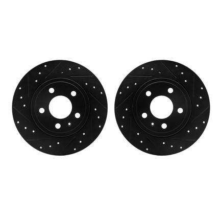 Dynamic Friction 8004-40043 - Drilled And Slotted Black Zinc Brake Rotor 4 Wheel Set