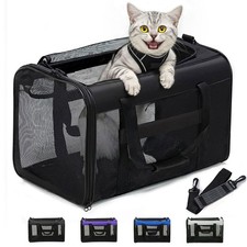 Conlun Cat Carrier Bag,Soft-Sided Pet 17.0"L x 11.0"W x 11.0"H, Black