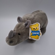 Vintage 1985 Dakin Nature Babies Reeno Rhino Plush 7" Rhinoceros Stuffed Animal