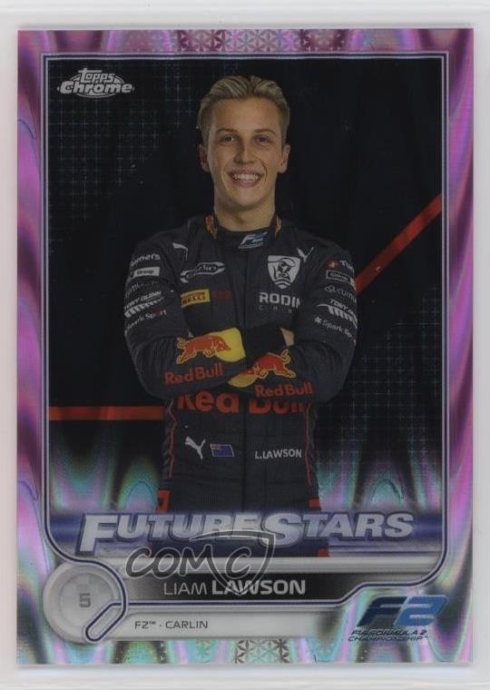 2022 Topps Chrome Formula 1 Pink RayWave Refractor 5/75 Liam Lawson #81 1e41