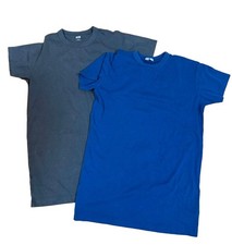 UNIQLO U Cotton Crew Neck T-Shirt Dress Set of 2 M Blue Gray Slim Fit