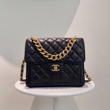 Chanel 23S Backpack Chain Handle Black Calfskin Tri-color HW [Duties Paid]