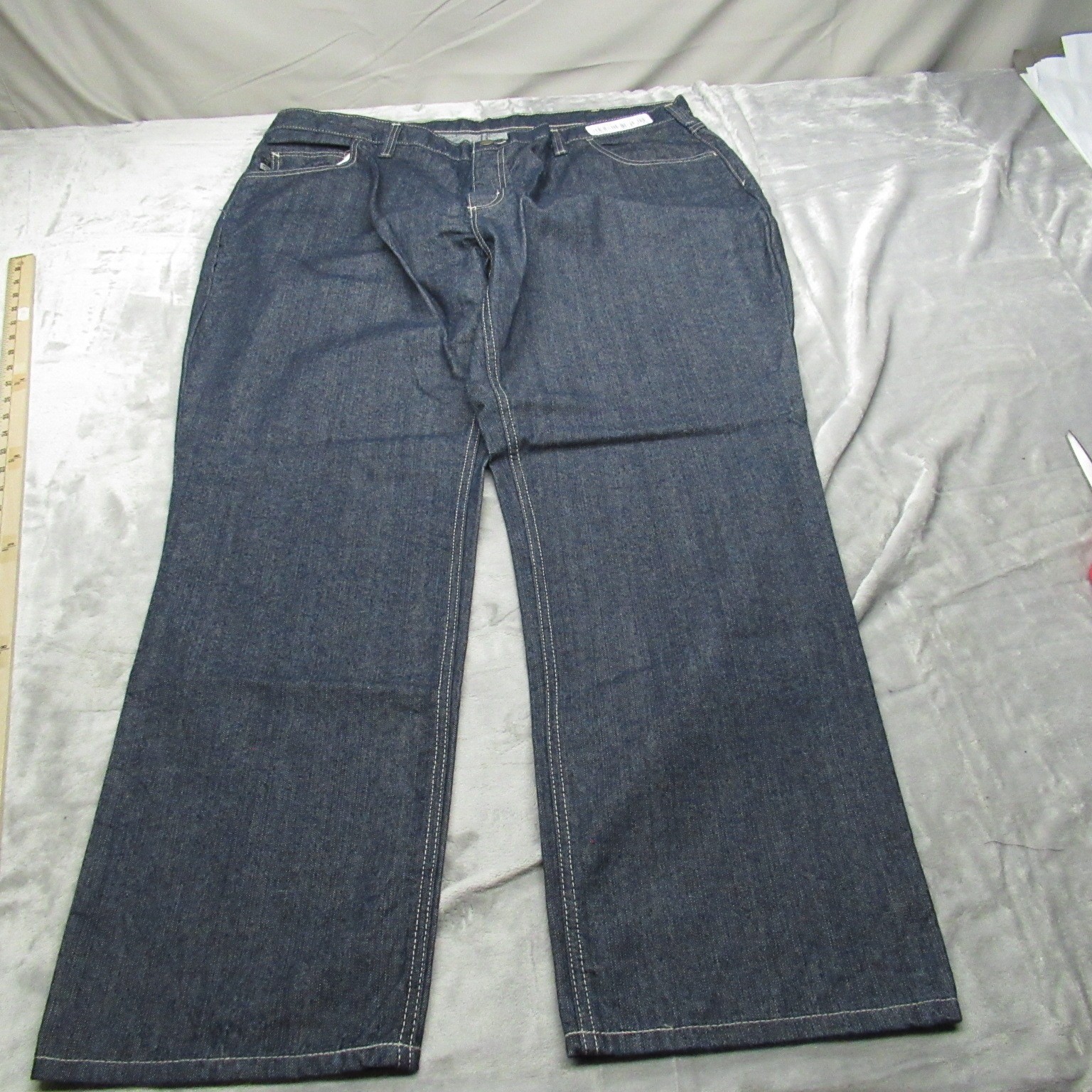 Mens 44x30 Dark Wash Denim 5-pocket Flame Resistant Utility New