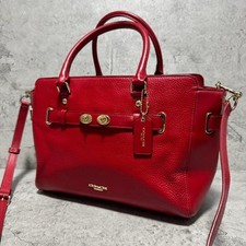 Level Coach 2way Shoulder Bag Swagger Leather Pebbled Red