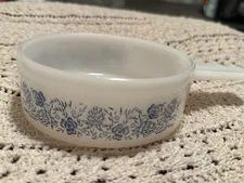 Vintage Glasbake by Jeannette Milk Glass Bowl – Blue Clover Pattern