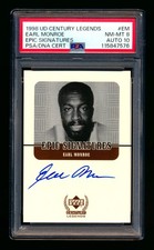 1999 UD CENTURY LEGENDS EARL MONROE ON-CARD AUTO AUTOGRAPH RARE HOF PSA 8 DNA 10