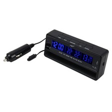 Digital Car Thermometer Voltage Meter Luminous Clock Tester Detector Multi-func