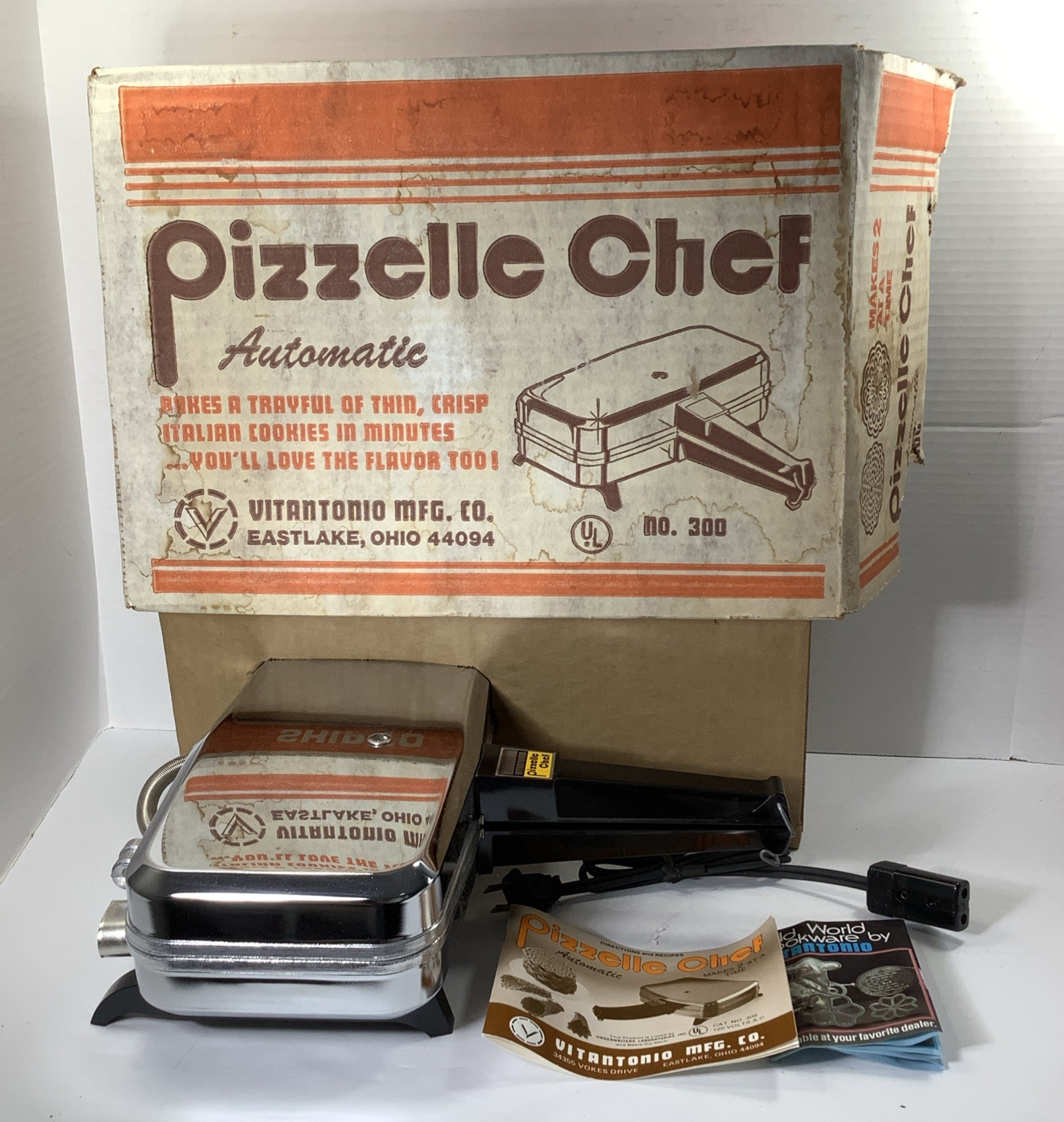 Pizzelle Chef 300 Italian Cookie Baker Press Brand New In Box Brand New In Box