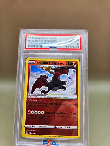 Radiant Charizard graded PSA 8 for sale on eBay
