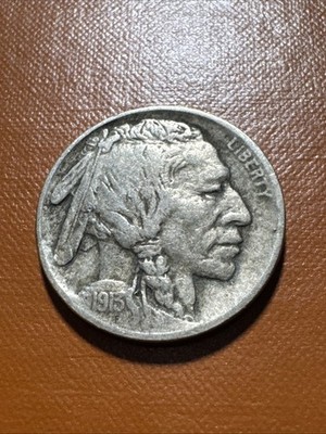 1913 Type 1 Buffalo Nickel 5C First Year Issue Raised Mound Variety 1 Raw VF