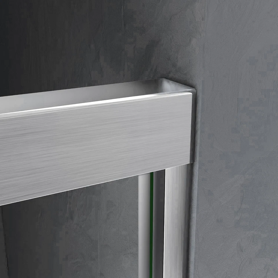 Vidrio de ducha transparente de níquel cepillado de 44-48"" de ancho x 72"" de alto para puerta de baño de 1/4"" Foto 4 de 4