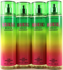 QTY 4 - Bath  Body Works WAIKIKI BEACH COCONUT Fine Body Mist Spray 8oz