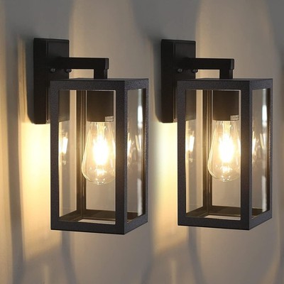 BRIMMEL Outdoor Außen Wandleuchte Aussen Wandleuchte mit klarem Glasschirm, Alum