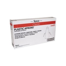 Sysco Classic White Poly Aprons 28x46 500 Ct Case Disposable Food Safe