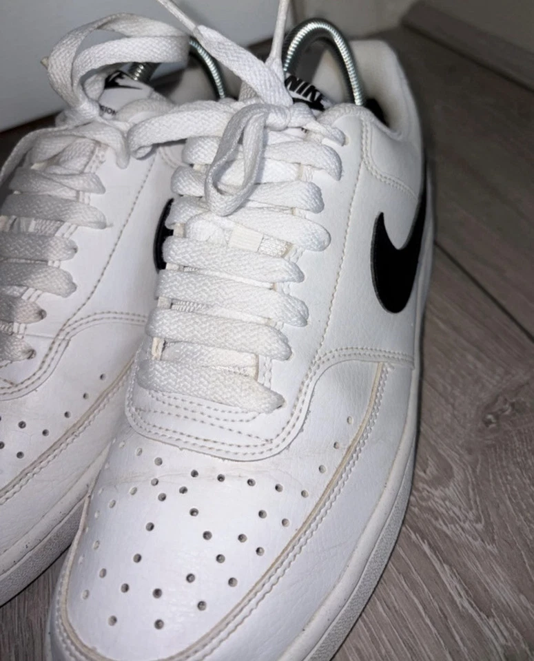 Nike Low Top Trainers UK 6 White Black Swoosh Lace Up Unisex Adults - Image 4 of 4