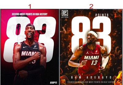 Bam Adebayo Miami Heat Goes Nuclear 83 Career High Second Most Points Poster