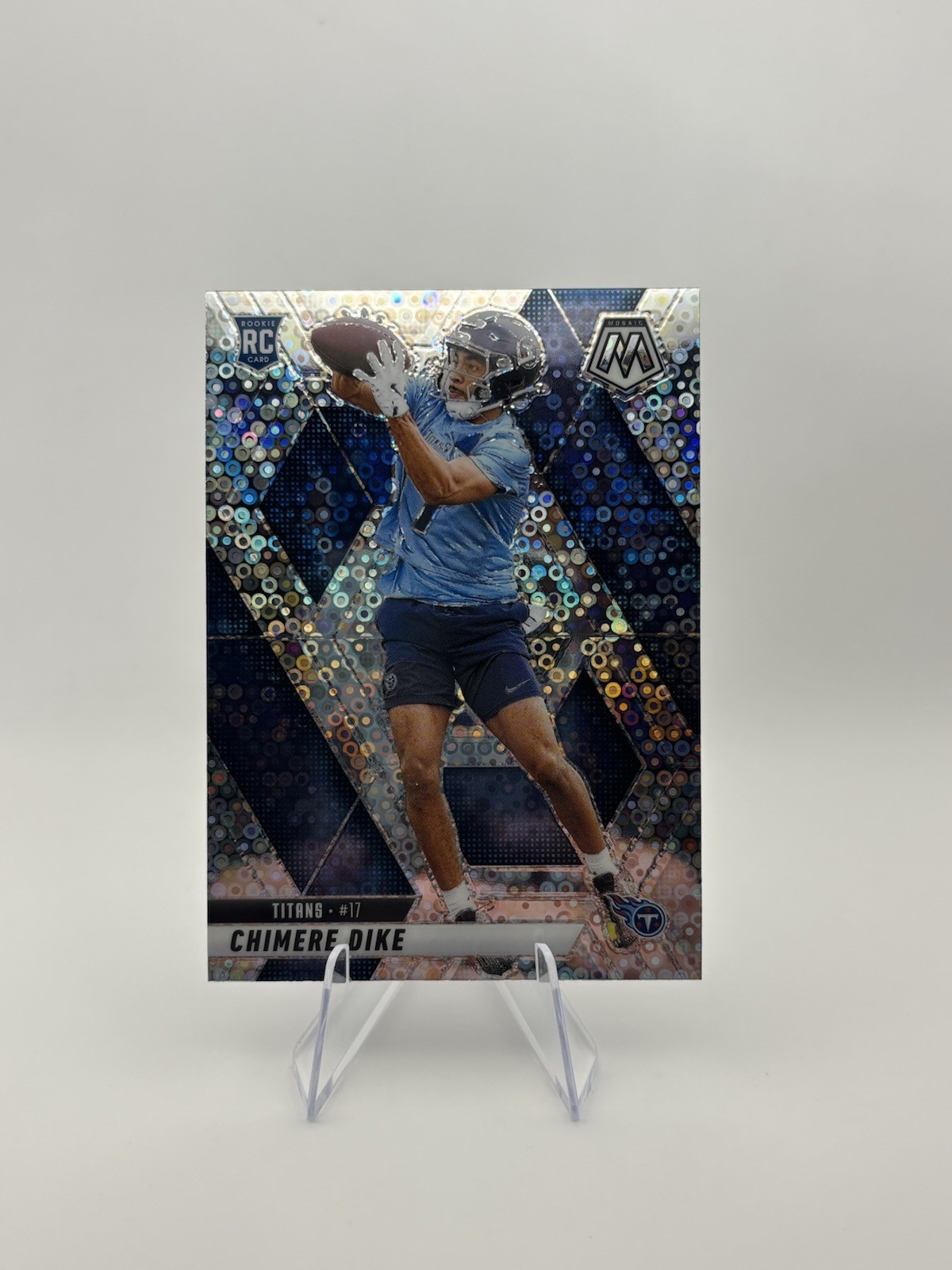 2025 Panini Mosaic - Chimere Dike No Huddle Disco Prizm #356 (RC) Titans
