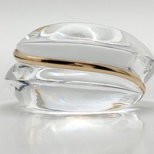 Baccarat Ring Gold Tone Crystal Band Authentic Pre-Owned 18k Size 7 5524493