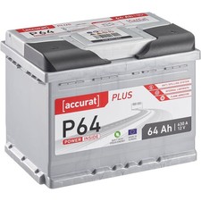 Accurat Plus Autobatterie 64Ah 12V Starterbatterie statt 63Ah 65Ah 66Ah Batterie