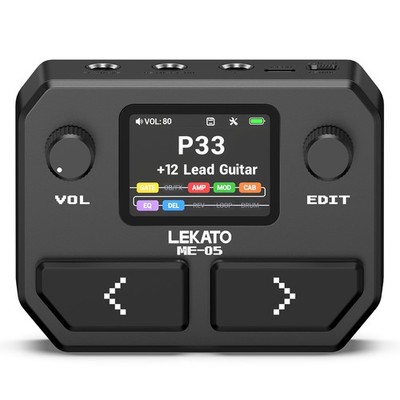 LEKATO Pocket 125 Multi Effects Pedal 100 Drum Rhythms AMP Modeler IR Cabinet US