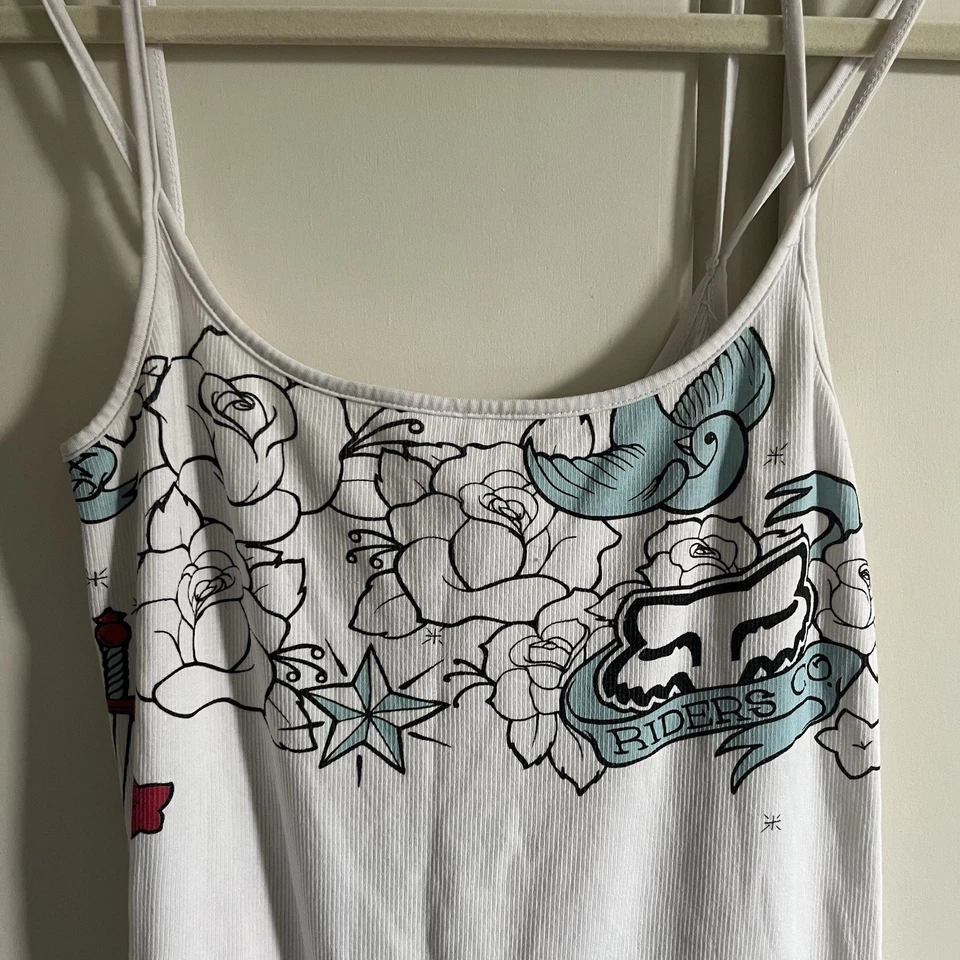VTG Y2K 2000s Fox Racing Womens Tank Top Sz Large Moto Biker Live Love Ride - Image 3 of 4