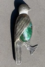 Vintage Bill Ilfeld Sterling Silver & Agate Eagle Brooch circa 1930s