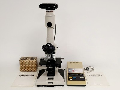 Nikon Optiphot Mikroskop Mit Microflex HFX-II Und FX-35A Zubehör