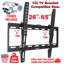 ✨TV Wall Bracket Mount Tilt For26 32 40 50 55 Upto 65 Inch Flat LCD LED QLED TV