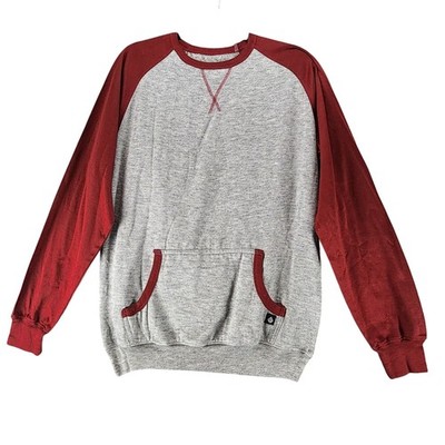 Swiss Cross Shirt Womens Medium Gray Red Long Sleeve Pullover Sweatshirt