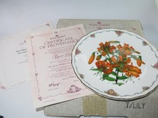 Limited Ed Plate TIGER LILY QUEEN MOTHER'S FAVOURITE FLOWERS Royal Albert 1990