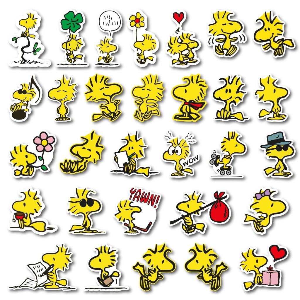 S Pack (30 Pcs) &ndash; Cute Yellow Bird, For Laptops, Water Bottles