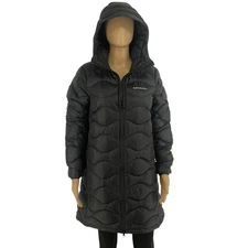 Peak Performance Women Black Helium Down Hooded Parka Jacket Coat Size S
