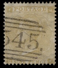 GB QV SG87, 9d pajita, BIEN USADO. Cat £325. QF
