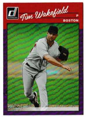 2023 Panini Donruss Baseball Holo Purple '90 Retro Tim Wakefield #290 Boston