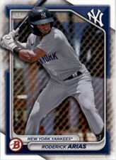 2024 Bowman Base Roderick Arias #BP-100 New York Yankees Prospect Baseball Card