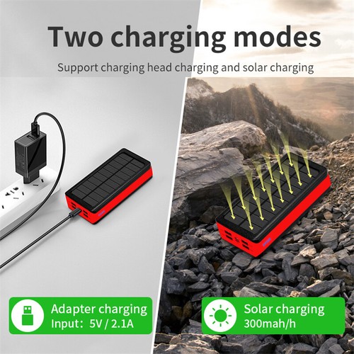 Waterproof Solar Power Bank 30000mAh Portable External Battery Charger For Phone - Picture 5 of 15