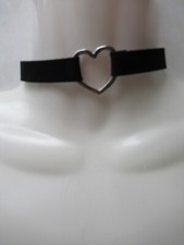 Halsband, Choker, mit Herz, samtiger Filz, 30 cm + 7 cm Verlg, Neu, Gothic, BDSM